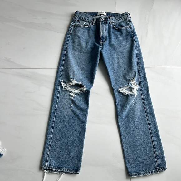 AGolde Mia distressed straight leg jeans size 26 - Picture 6 of 8
